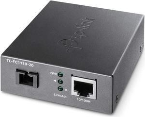 TP-Link TL-FC111B-20 | 10/100 Mbps WDM SFP to RJ45 Fiber Media Converter | Fiber to Ethernet Converter | 10/100 Mbps RJ45 Port to 100Base-FX Single-Mode Fiber | Extend Fiber Distance Up to 20 km