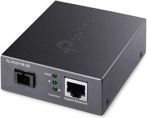 TP-Link TL-FC311B-20 | Gigabit WDM SFP to RJ45 Fiber Media Converter | Fiber to Ethernet Converter | 10/100/1000Mbps RJ45 Port to 1000Base-LX Single-Mode Fiber | Extend Fiber Distance Up to 20 km