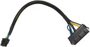 24 Pin to 10 Pin ATX PSU Main Power Supply Adapter Braided Sleeved Cable for IBM/Lenovo PCs Motherboard and Servers 12-inch (30cm)