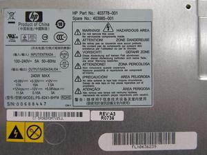 Hewlett Packard/CPQ DC7700S 240W power supply- 403778-001