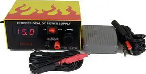 Tekpower TP1502, DC Power Supply with Control Pedal for Tattoo, gaming and Lab