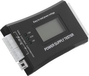 PC Voltage Tester, Black Durable 20/24Pin Aluminium Alloy PC Diagnostic Tool with Indicators for ATX BTX ITX for Power Supply Testing