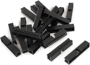 uxcell 20Pcs IDC Box Header DC3-30P 30 Way 2.54mm JTAG Socket Connector Black