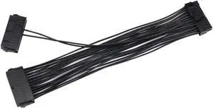 WWWFZS 24 Pin 2-Way Dual PSU Power Supply Starting Cable for ATX Motherboard (30cm) for Mining(Color:Dual PSU Cable)