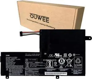OUWEE L15L3PB0 Laptop Battery Compatible with Lenovo S41-35 Flex 3/4 1470 1570 1480 1580 Ideapad 300S-14ISK Series L15M3PB0 L15M2PB1 L15L2PB1 L14L3P21 L14M3P21 L14M2P21 L14L2P21 11.4V 52.5Wh(Shape-C)