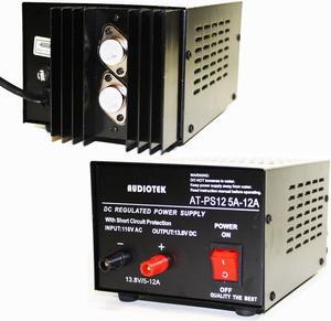 Audiotek - Output 12A Amp Mobile 13.8 Volt DC Power Supply AT-PS12