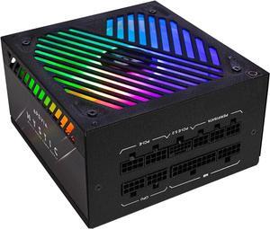 Apevia ATX-MT1000W Mystic 1000W Fully Modular 80+ Platinum Certified, PCIe 5.0 & ATX 3.0 Ready Active PFC ATX RGB Gaming Power Supply, Includes Gen 5 12VHPWR Connector & 366 RGB Light Modes