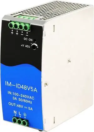 Industrial DIN-Rail Power Supply Single Output 48VDC 5A Power Adapter Total Power 240W Extreme Operating Temp Range -40°  70°C (-40°  158°F) UL Approved