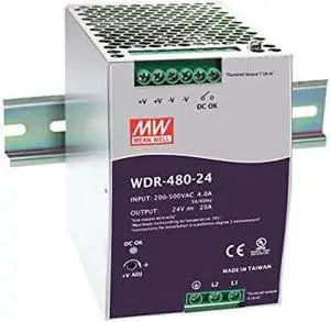[PowerNex] Mean Well WDR-480-48 8PCS/ Box 48V 10A 480W DIN Rail Power Supplies
