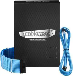 CableMod RT-Series Pro ModMesh Cable Kit + 8-pin PCI-e Bundle for ASUS/Seasonic/Phanteks Revolt - Light Blue