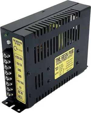 The Geek Pub Arcade Switching Power Supply | Arcade Power Supply GP-9916 | 120/220V | 16 AMP | for Video Game Cabinets Upright and Cocktail | Jamma | +5V +12V -5V