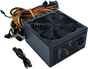 2600W Mining Power Supply Support 8 GPUs GPU Mining Rig, ETH Miner, Active PFC, PC 2000W Mining Power Supply PSU for 8 GPU ETH Rig Ethereum Miner Designed 110V-220V