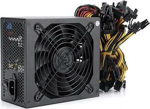 1000W Mining Power Supply for 8 GPUs ETH Rig Ethereum Miner with Auto-Thermally Controlled Fan, Mining Rig PSU ATX PC Power Supply Designed 110V PSU