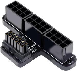 CY Adapter 12VHPWR ATX3.0 PCI-E 5.0 Power Modular to Three ATX 8P Adapter for 4080 5090TI 16Pin 12+4P Graphics Card (Down Angled 90 Degree)