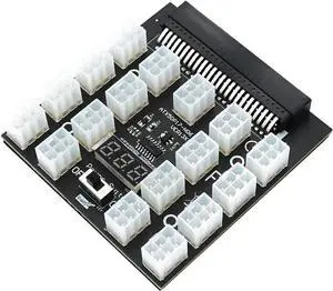 UMCNVV PCI-E 12V 50Pin to ATX 17 x 6Pin Power Supply Server Adapter Breakout Board for 750W 1100W 1600W 2000W 2400W PSU GPU Mining