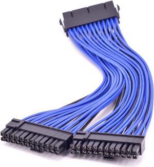 KLVN 24Pin ATX 1 to 2 Power Supply Extension Cable 24P PSU Power Port 24 Pin Male to Female Port Y Splitter Cable 20cm 30cm 60cm (Size : 0.2m)