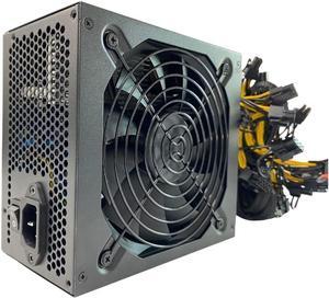 VTRETU 1800W Mining Power Supply ATX PSU Supports GPU Mining Rig Input110V-220V, Output 1600W-1800W 4U Power Supply Including 10 Connecting Cables and 1 Power Cord