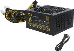yunestry 1800W 2000W 2200W Power Supply for 8 Cards ATX PSU Bitcoin Mining Machine PSU 95% Efficiency Mining Power 180-260V Mining Power Supply 2200w 2000W Cables Modular 8 Graphics Cards