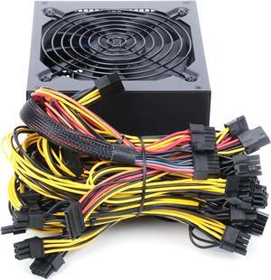 SERDAS 2600/2400/2000/1800W PSU ATX Mining Power Supply 180-265V ETH Bitcoin Miner Ethereum Mining Power Supply Support 8 Graphics Card(2400w)