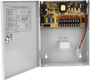 Power Box, UPS PWM 12V 10A Power Supply Control Vertical Installation for Door Access Entry System, with Delay Power Off Function