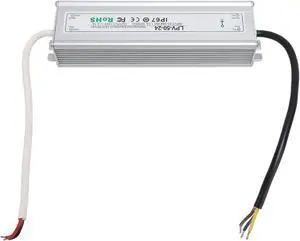 LED Driver Transformer, Aluminum Alloy Housing IP67 Waterproof with Multiple LED Protection 24V Power Supply Transformer Indoor Use for Monitoring (LPV-50W-24V 2.1A)
