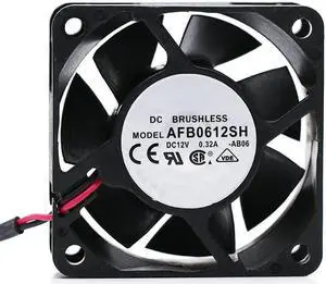 AFB0612SH 60x60x25mm 6cm DC12V 0.32A 2-Wire Chassis Power Supply Cooling Fan