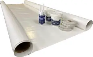 Class A Customs Extreme PVC RV Rubber Roof Kit | 9.5 ft Wide X 35 ft Long | RV Rubber Roof Membrane Kit | RV Camper Trailer Rubber Roof Repair | Motor Home Roof