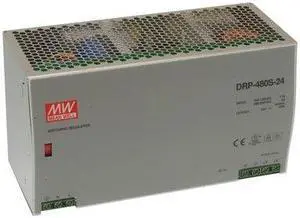Mean Well DRP-480S-48 AC to DC DIN-Rail Switching Power Supply, 48VDC, 10A, 480W, 8.9" x 3.9" x 4.9" Size
