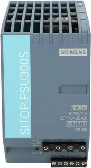 6EP1434-2BA20 PSU300S 24V/10A Stabilized Power Supply 6EP14342BA20 Sealed in Box 1 Year Warranty Fast Shipment