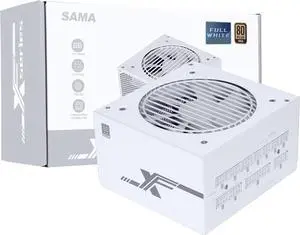 SAMA 750W Full White 14CM Power Supply Full Voltage 80Plus Gold Certified 12V Japanese Large Capacitors 110V-240V ATX 12cm FDB Silent Fan Full Modula PC Power Supply