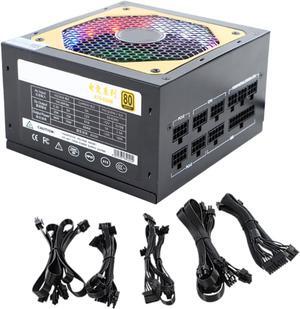 Efficient 850W Fully Modular Computer Power Supply Stable Output 110V-264V Voltage with Gold Certification Peak1000w, As Pictures