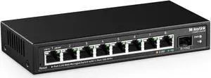MokerLink 8 Port 2.5 Gigabit Managed Switch with 10G SFP+ Slot, 8 x 2.5G Base-T Ports Compatible with 10/100/1000Mbps, Mini Size Metal Managed Fanless Network Switch