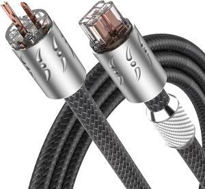 Viborg Hi-End Power Cord, VP1501, 6.6FT/2M, IEC 20A, C19 HiFi Audiophile Power Cable, US Style AC Mains Cord with Pure Red Copper Power Connector