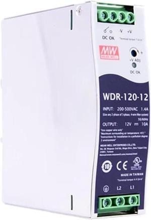 WDR-120-12 180-550VAC Input voltage DC 12V 10A 120W Single output Industrial DIN RAIL Power Supply