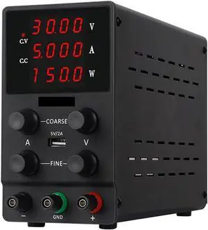 dc Power Supply 120V/60V/30V 10A / 5A Digits Digital Variable LAB DC Power Supply Adjustable Voltage Regulator Laptop Repair Rework AC 110V/220V (Color : Black 30V5A SPS305, Size : 110V)