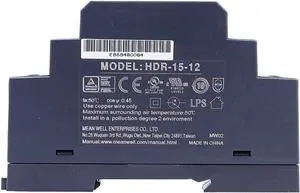 (12PACK) Mean Well HDR Switch Mode DIN Rail Power Supply 120 ? 370 V Dc, 85 ? 264 V Ac Input HDR-15 Series 15W (HDR-15-12)