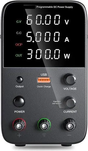 dc Power Supply Adjustable DC Power Supply 30V 10A Laboratory Programmable Power Supply 60V 5A USB Power Supply Short Circuit (Color : 60V 5A)