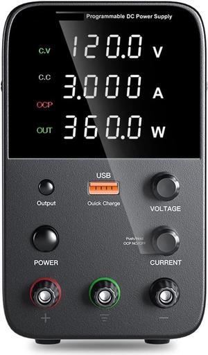 dc Power Supply Adjustable DC Power Supply 30V 10A Laboratory Programmable Power Supply 60V 5A USB Power Supply Short Circuit (Color : 120V 3A)