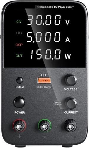 dc Power Supply Adjustable DC Power Supply 30V 10A Laboratory Programmable Power Supply 60V 5A USB Power Supply Short Circuit (Color : 30V 5A)
