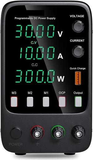 dc Power Supply USB Laboratory Power Supply 30V, 10A Adjustable DC Power Supply with Memory Function programmable Switching Power Supply (Color : APS3010H)