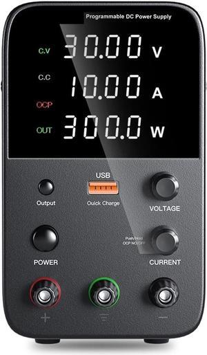 dc Power Supply USB Laboratory Power Supply 30V, 10A Adjustable DC Power Supply with Memory Function programmable Switching Power Supply (Color : WPS3010H)