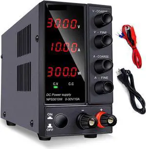 dc Power Supply 30v 10a Laboratory Power Supply Adjustable Switching dc Power Supply Voltage Regulator 220v 110v Variable Source Power (Color : 4 Digits NPS 30V 10A)