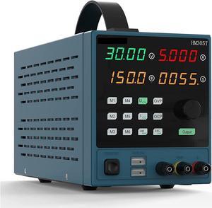 dc Power Supply DC Power Supply (0-30 V 0-10 A) Mini Variable Switch Digital Power Supply with Output Enable/Disable Button (Color : HM-305T 30V 5A)