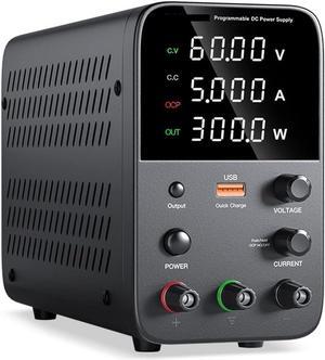 dc Power Supply Adjustable DC Power Supply 30V 10A Laboratory Power Supply 60V 5A Voltage Regulator Power Supply 5V2AUSB Fast Charging (Color : WPS605H)