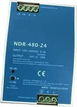 NDR-480-24 DC 24V 20A 480W Single Output Industrial DIN Rail Power Supply(Color:NDR-480-12 12V)