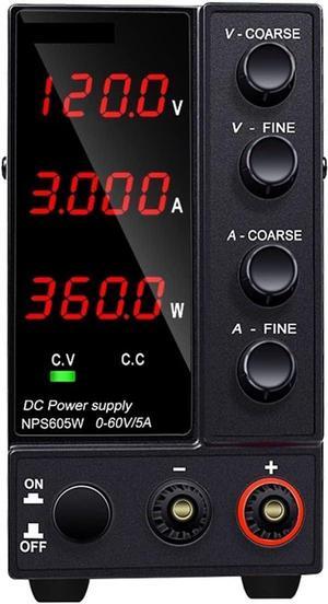 dc Power Supply Adjustable DC Power Supply 30V 10A LED Lab Power Supply 60V 5A Voltage Regulator Stabilizer Switching Source (Color : 4Digits 120V 3A)