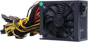 180V-260V ATX Power Supply ETH Bitcoin Miner Power Supply Mining 2000W 2400W 2600W Support 8 Display Cards GPU BTC Mining Power(2000W 110 to 220V)