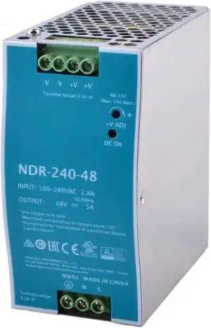 NDR-240-48 48V 5A 240W Single Output Industrial DIN Rail Switching Power Supply PFC Function AC-DC
