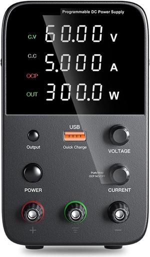 dc Power Supply USB Laboratory Power Supply 30V, 10A Adjustable DC Power Supply with Memory Function programmable Switching Power Supply (Color : WPS605H)