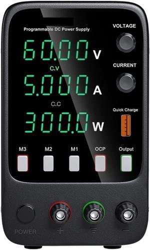 dc Power Supply USB Laboratory Power Supply 30V, 10A Adjustable DC Power Supply with Memory Function programmable Switching Power Supply (Color : APS605H)